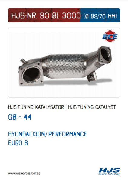 90813000 HJS ECE Downpipe passend für: Hyundai i30N / Performance (Euro 6)