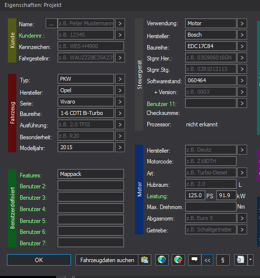 Winols Mappack OPEL ECU BOSCH EDC17C84 060464 1.6 CDTI 125PS 92kW