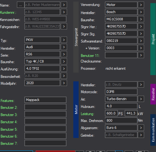 Winols Mappack VAG ECU BOSCH MG1CS008 4K0907557D 4K0907557D 080219 0003 4.0 TFSI RS6 600PS 441kW