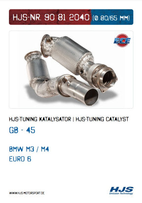 90812040 HJS ECE Downpipe passend für: BMW M3 / M4 (3.0 - Euro 6)