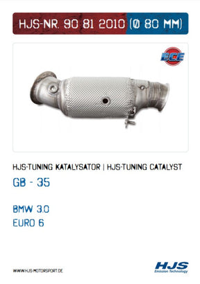 90812010 HJS ECE Downpipe passend für: BMW M135i – 435i / M2 3.0 - Euro 6