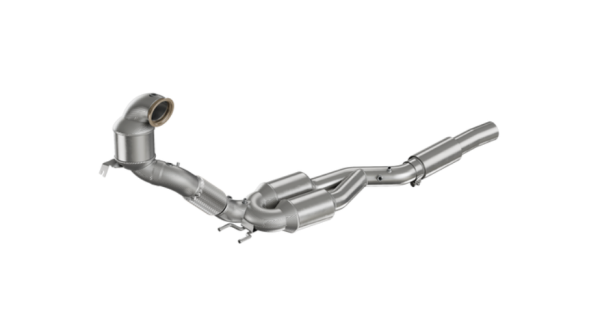 90821185 HJS ECE Downpipe passend für: VW Golf 8 2.0 R TSI / Audi TTS 45TFSI / Skoda Karoq Euro 6d
