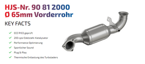 90812000 HJS ECE Downpipe passend für: Mini R55-R60 / Peugeot 1.6 - Euro 4 - 6