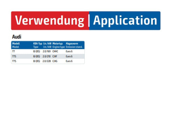 90811100 HJS ECE Downpipe passend für: Audi TT / TTS III - 8J 8S 2.0 - Euro 6