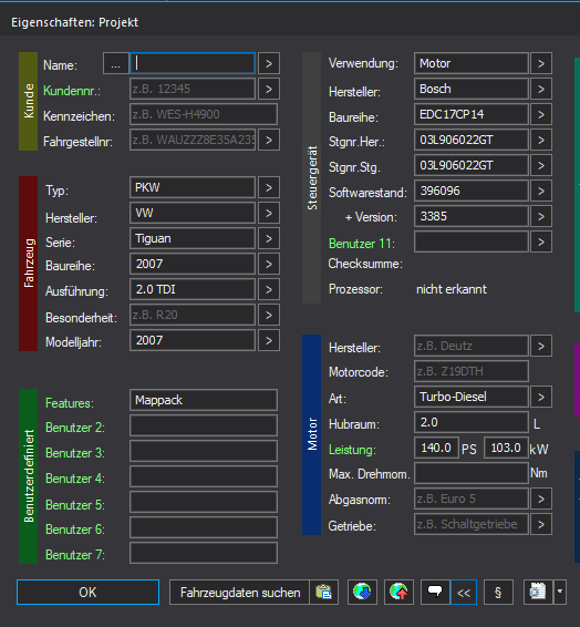 Winols Mappack VAG ECU BOSCH EDC17CP14 03L906022GT 03L906022GT 396096 3385 2.0TDI 140PS 103klW