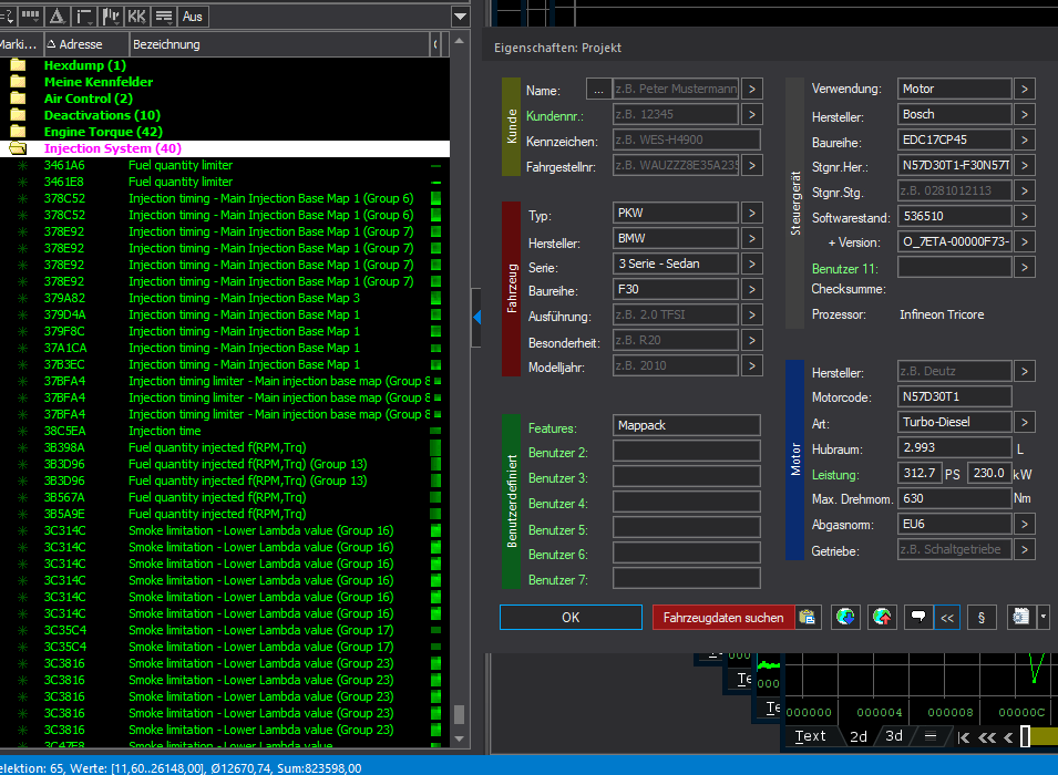 Winols Mappack BMW ECU BOSCH EDC17CP45 N57D30T1 536510 O_7ETA-00000F73-003 35d 40d 313PS 230kW
