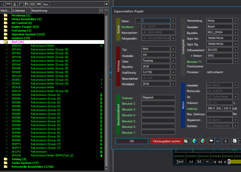 Winols Mappack VAG ECU BOSCH MD1CP004 760907401N 760907401N 061235 0002 3.0TDI 286PS 210kW