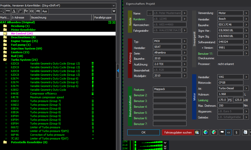 Winols Mappack VAG ECU BOSCH EDC17C46 03L906018L 03L906018L 049324 9981 2.0TSI 170PS 125kW