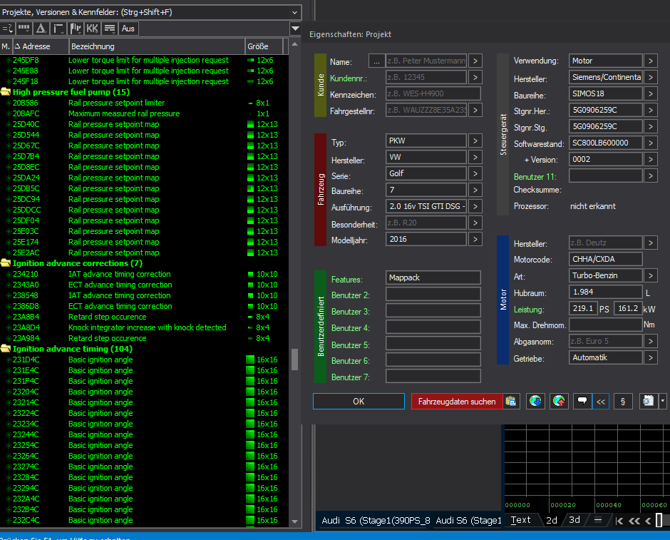 Winols Mappack VAG ECU SIMOS18 5G0906259C 5G0906259C SC800LB600000 0002 220PS 161kW